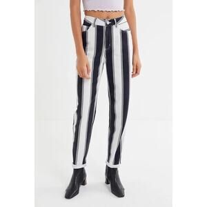 BDG Urban Outfitters Jeans Womens 26 Black White Striped High Rise 90s Retro